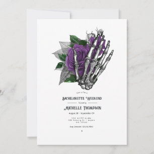 Purple Floral Gothic Bachelorette Weekend Invitation