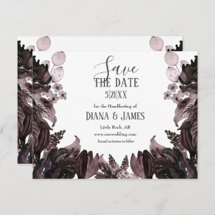 Purple Floral Gothic Boho Pagan Handfasting Save The Date