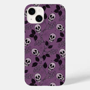 Purple Floral Gothic Skull Case-Mate iPhone 14 Case