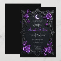 Purple Floral Gothic Sweet 16