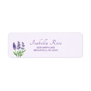 Purple Floral Grad Graduation Mail Return Address  Label