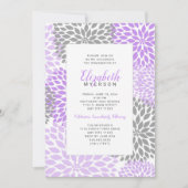 Purple Floral Graduation celebration invitations (Front)