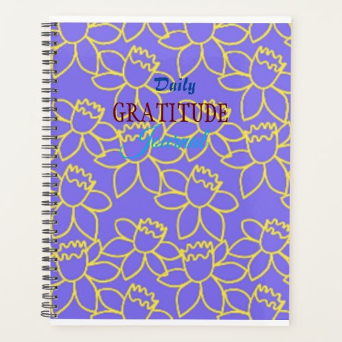 Purple floral gratitude journal with full bloom  planner