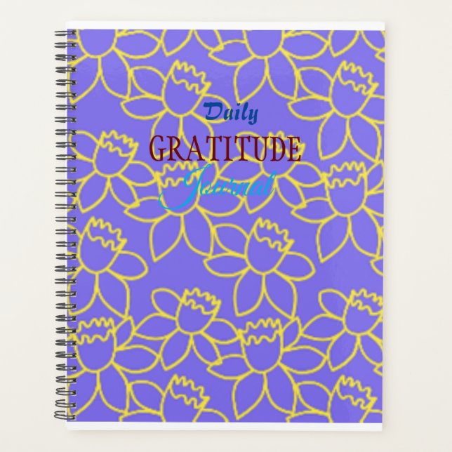 Purple floral gratitude journal with full bloom  planner (Front)