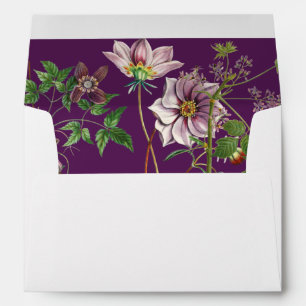 Purple Floral Greenery 5x7 Wedding Invitation Envelope