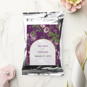 Purple Floral Greenery Gold Arch Wedding Coffee Drink Mix
