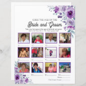 Purple Floral Guess the Age of the Bride and Groom (Front/Back)