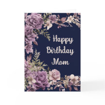 Purple Floral Happy Birthday Wishes for Mom 2