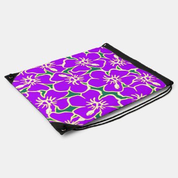 Purple Floral Hibiscus Hawaiian Flowers Bag by macdesigns2 at Zazzle