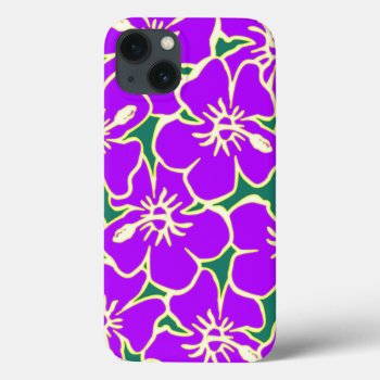 Purple Floral Hibiscus Hawaiian Flowers Ipad Case by macdesigns2 at Zazzle