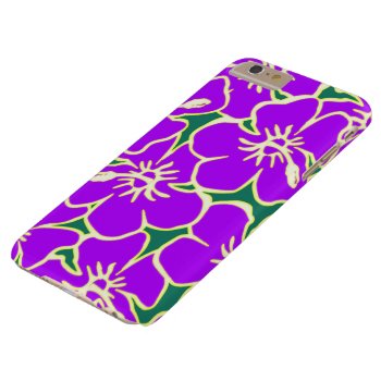 Purple Floral Hibiscus Hawaiian Flowers Phone Case by macdesigns2 at Zazzle