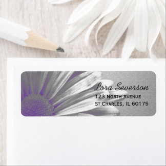 Purple Floral Highlights Return Address Label