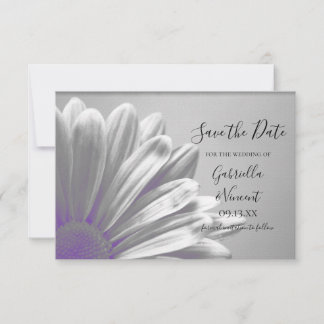 Purple Floral Highlights Wedding Save the Date