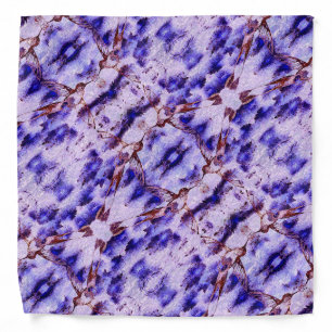 Purple Floral Hummingbird Pattern Bandana