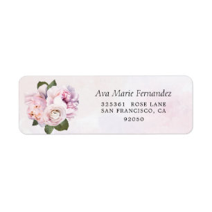 Purple Floral Invitation Return Address Label