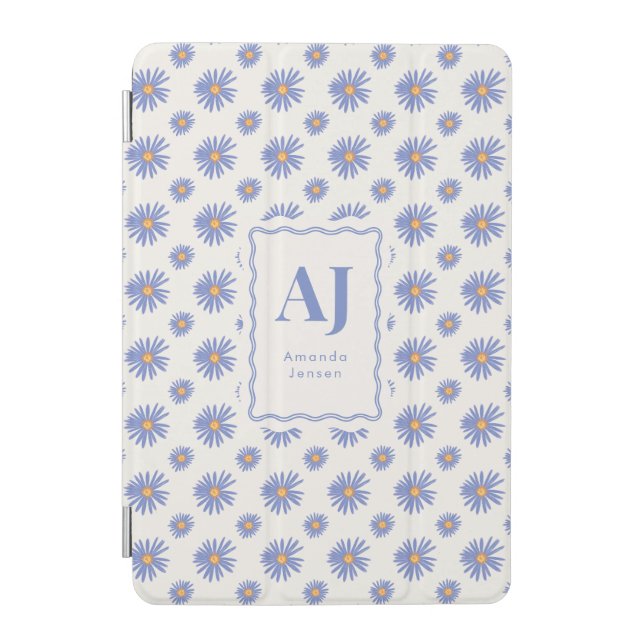 Purple Floral iPhone / iPad case with Initials (Front)