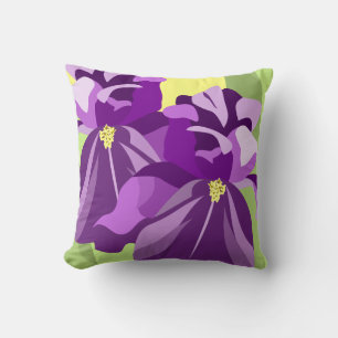 Purple Floral Iris Pillows