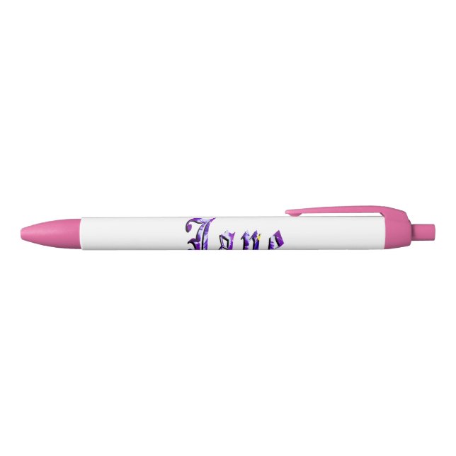 Purple Floral Jane Name, Blue Ink Pen (Top)