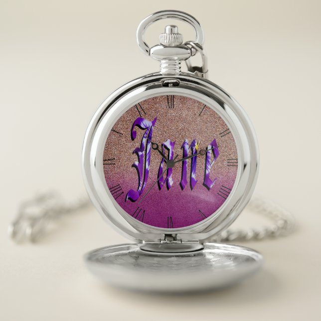 Purple Floral Jane Name, Pocket Watch (Inside)
