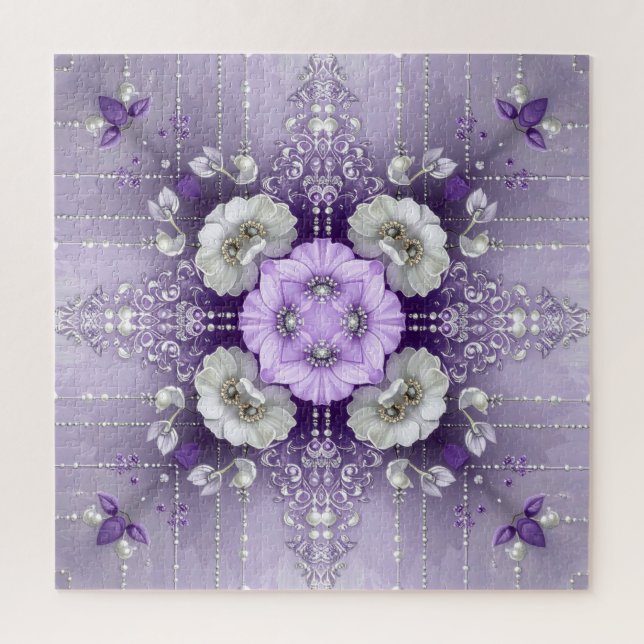 Purple Floral Jigsaw Puzzle (Vertical)