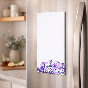 Purple Floral Kitchen To Do Magnetic Note Pad
