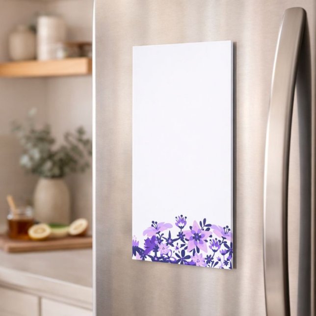 Purple Floral Kitchen To Do Magnetic Note Pad (Creator Uploaded)