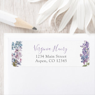 Purple Floral Label
