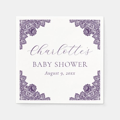 Purple Floral Lace Baby Shower