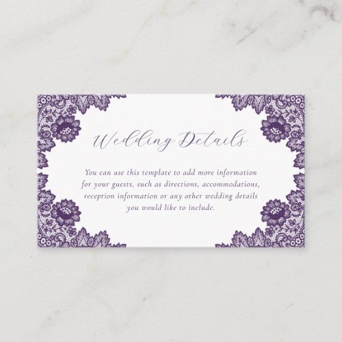 Purple Floral Lace Burlap Hearts Rustic Wedding