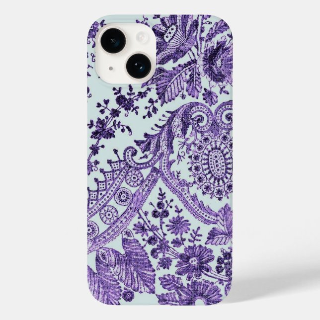 Purple Floral Lace Case-Mate iPhone Case (Back)
