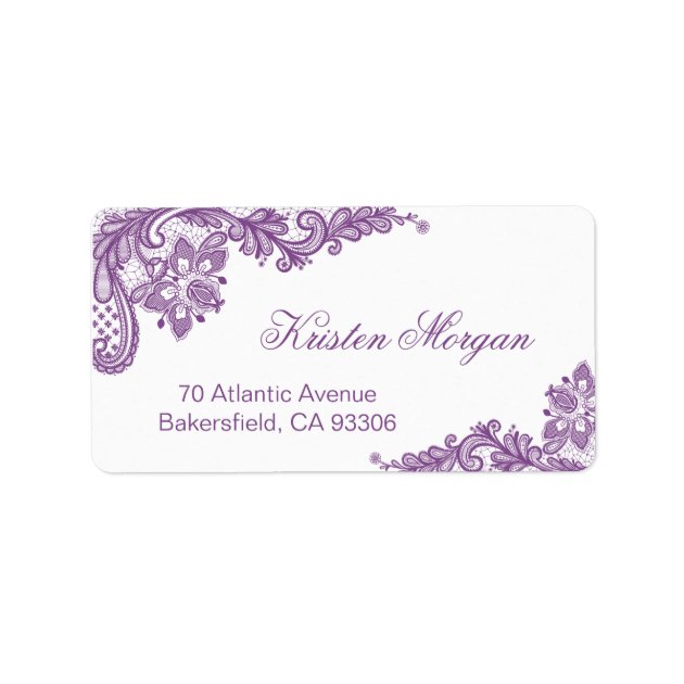 Purple Floral Lace Elegant And Chic Label