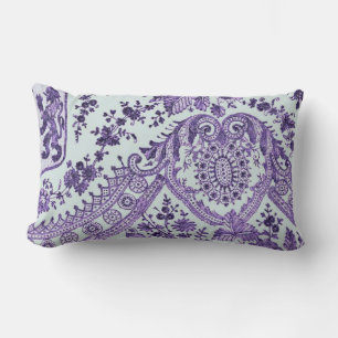 Purple Floral Lace Lumbar Pillow