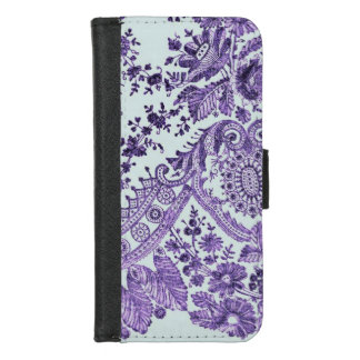 Purple Floral Lace Pattern iPhone 8/7 Wallet Case