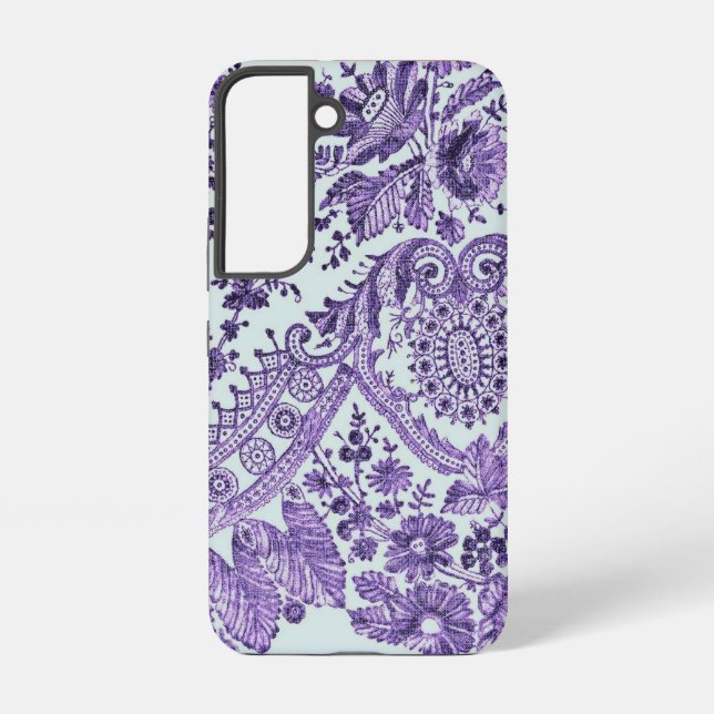 Purple Floral Lace Pattern  Samsung Galaxy Case (Back)