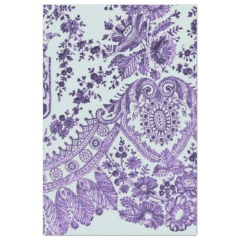 Purple Floral Lace Pattern Tissue Paper by LeFlange at Zazzle