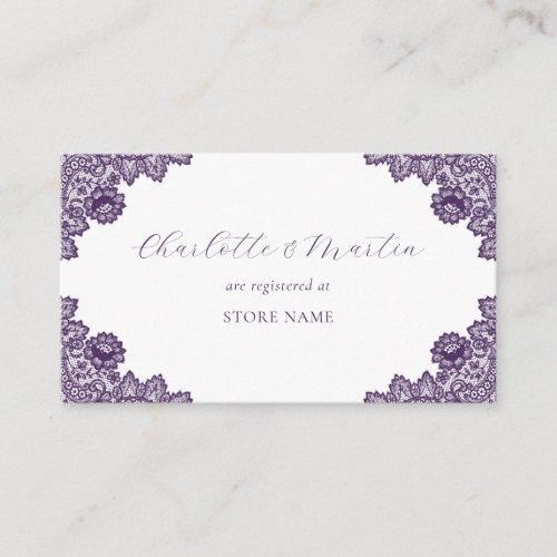 Purple Floral Lace Rustic Hearts Wedding Registry