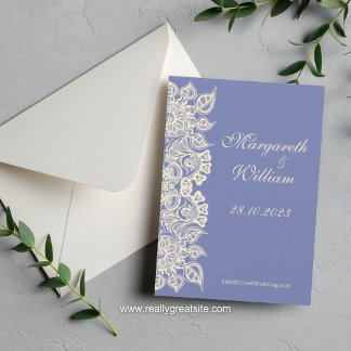Purple Floral Lace Save The Date Card