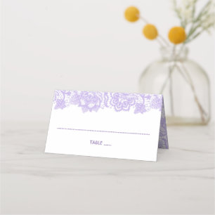 Purple Floral Lantern and Lace Place Card
