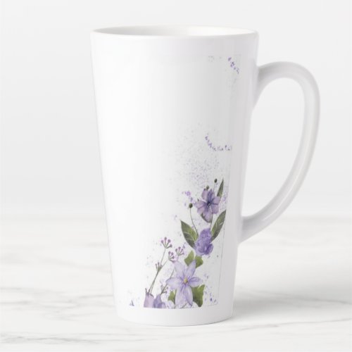 Purple Floral Latte Mug