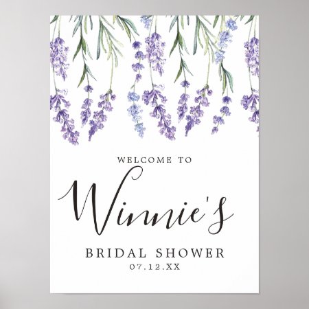 Purple Floral, Lavender Bridal Shower Poster