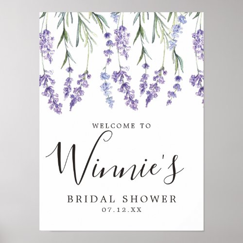 Purple Floral Lavender Bridal Shower Poster