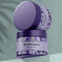 Purple Floral Lavender Garden Cosmetics Jar Label
