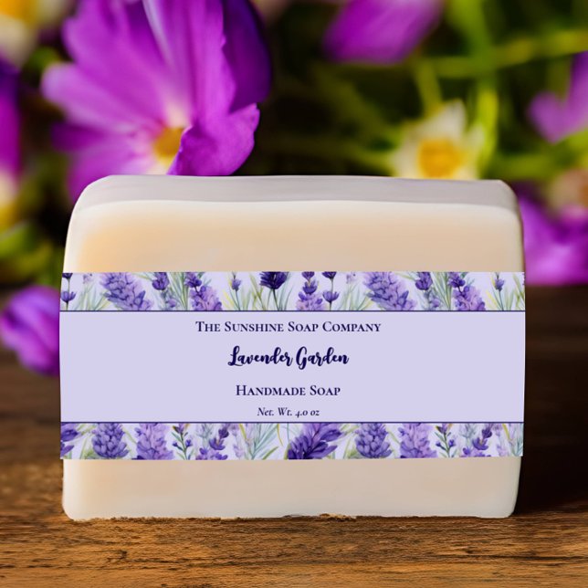 Purple Floral Lavender Garden Soap Belly Band Invitation (Creator Uploaded)