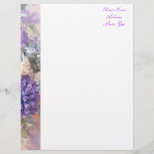 Purple Floral Letterhead