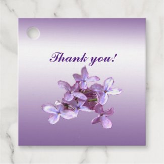 Purple Floral Lilac Flowers Thank You Favor Tags