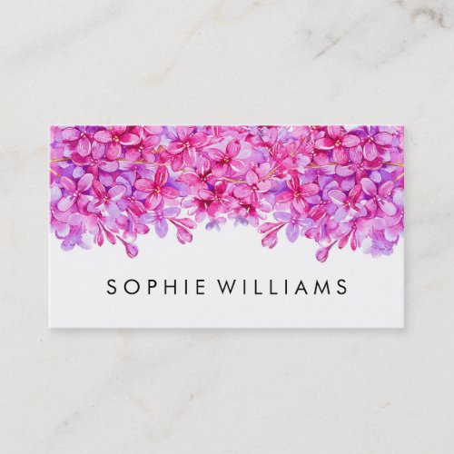 Purple Floral Lilacs Professional Business Card