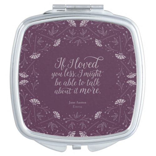 Purple Floral Love Quote Emma Jane Austen Mirror For Makeup