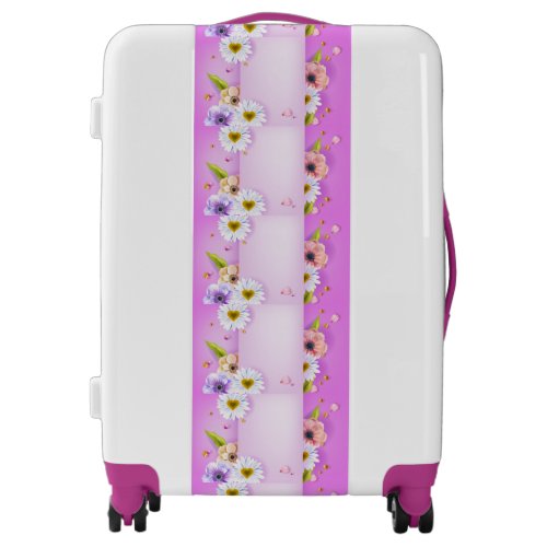 Purple Floral  Luggage