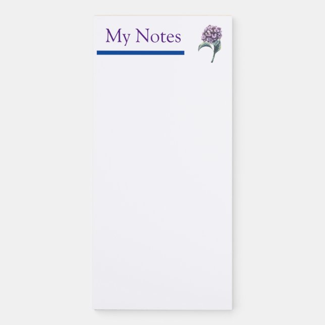 Purple Floral  Magnetic Notepad (Front)