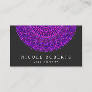 Purple Floral Mandala Business Card